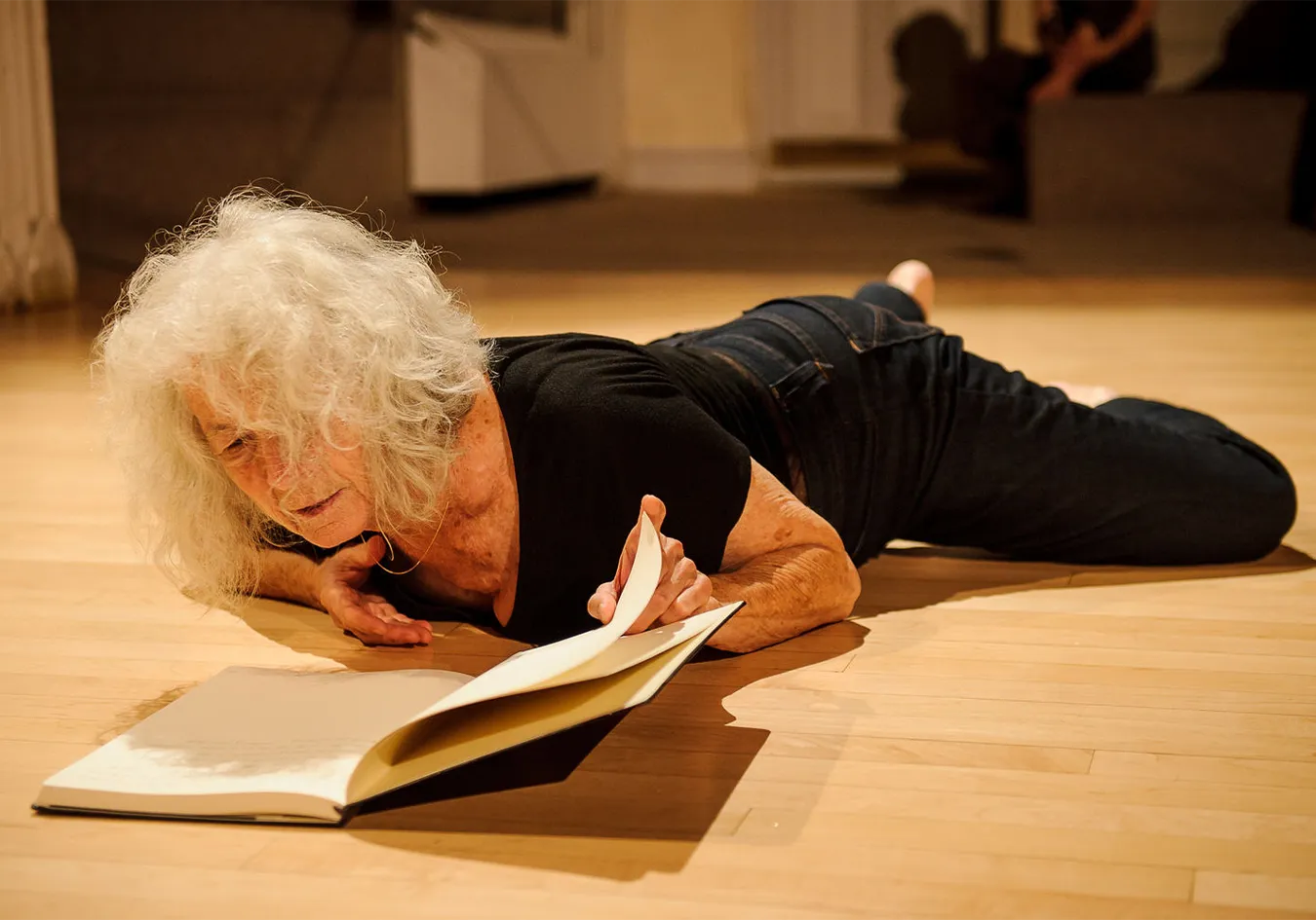Simone Forti, Performance for 'Judson Now', 2012, Danspace Project, St. Mark's Church, NY. Photo: Ian Douglas